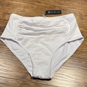 Tempt Me Women's White High-Waisted Bikini Bottom